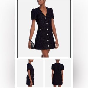 Aqua Button Down Blazer Tweed Dress